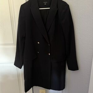 Ann Taylor Black Double-Breasted Blazer